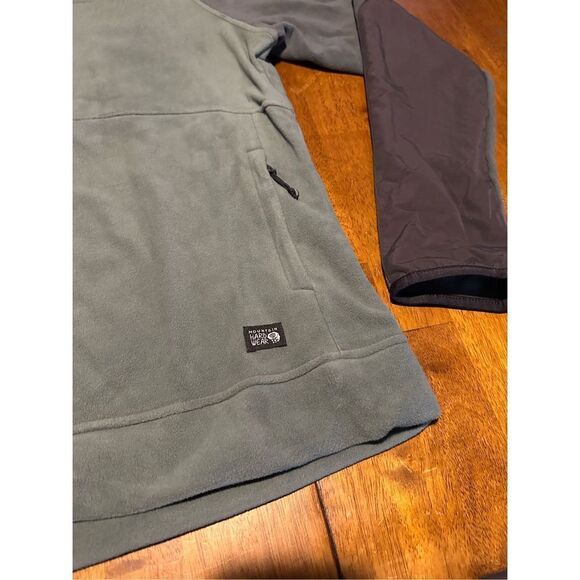 Mountain Hardware Women’s Unclassic LT Fleece Jacket Zip Up Green Gray New Sz M - Picture 3 of 12
